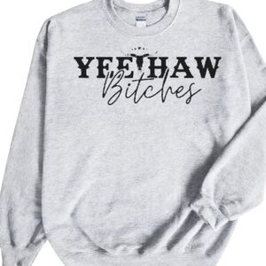 YeeHaw Western Gray Crewneck Sweatshirt